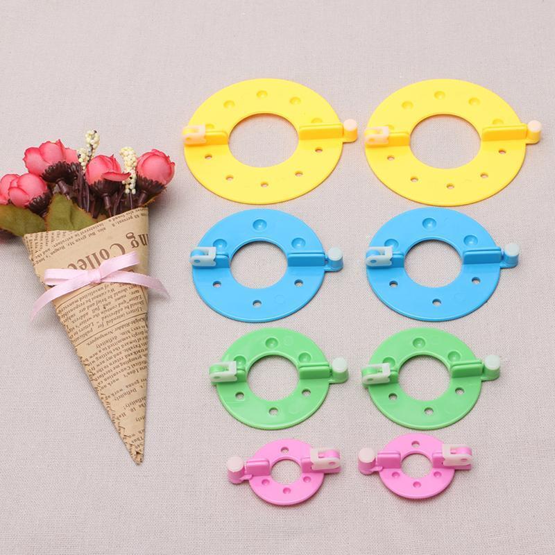 8Pcs 4 Size Pompom Maker Fluff Ball Weaver Needle Knitting DIY Craft Tool
