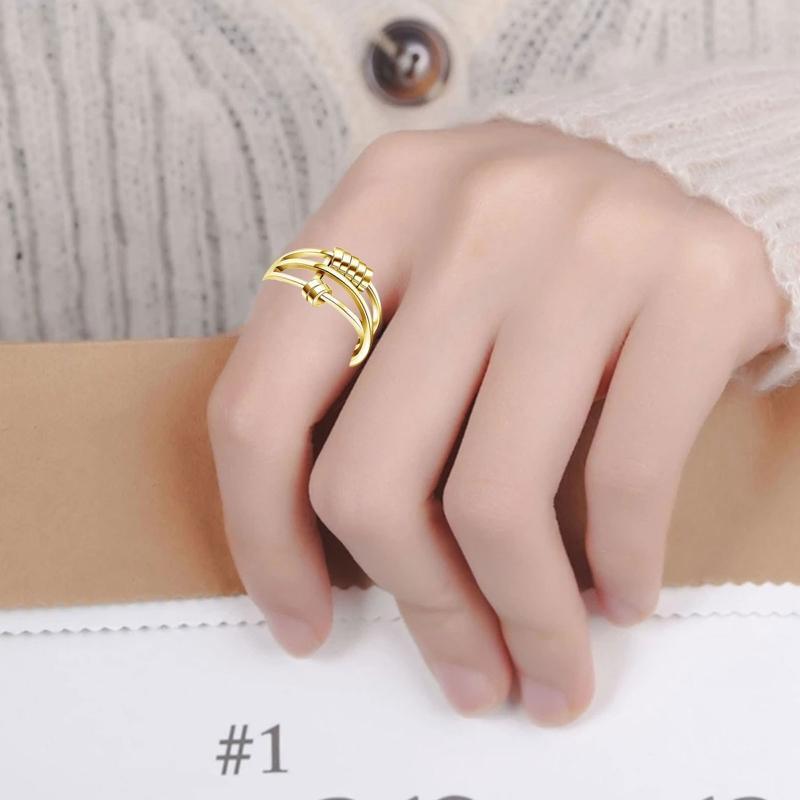 Anti Stress Anxiety Fidget Expandable Open Ring Rotating Festival Birthday Gift