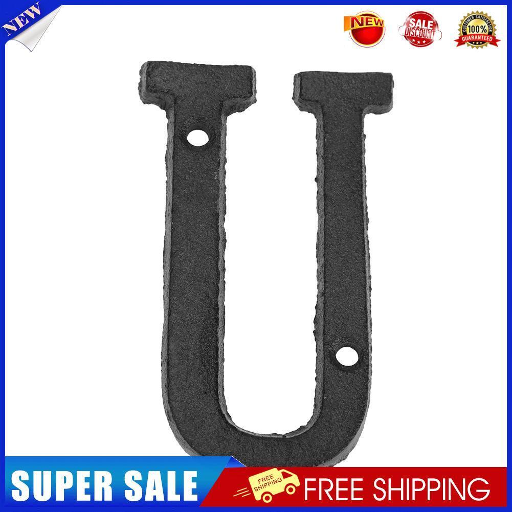 Metal Letters Cast Iron House Sign Doorplate DIY Cafe Wall Decoration (U)