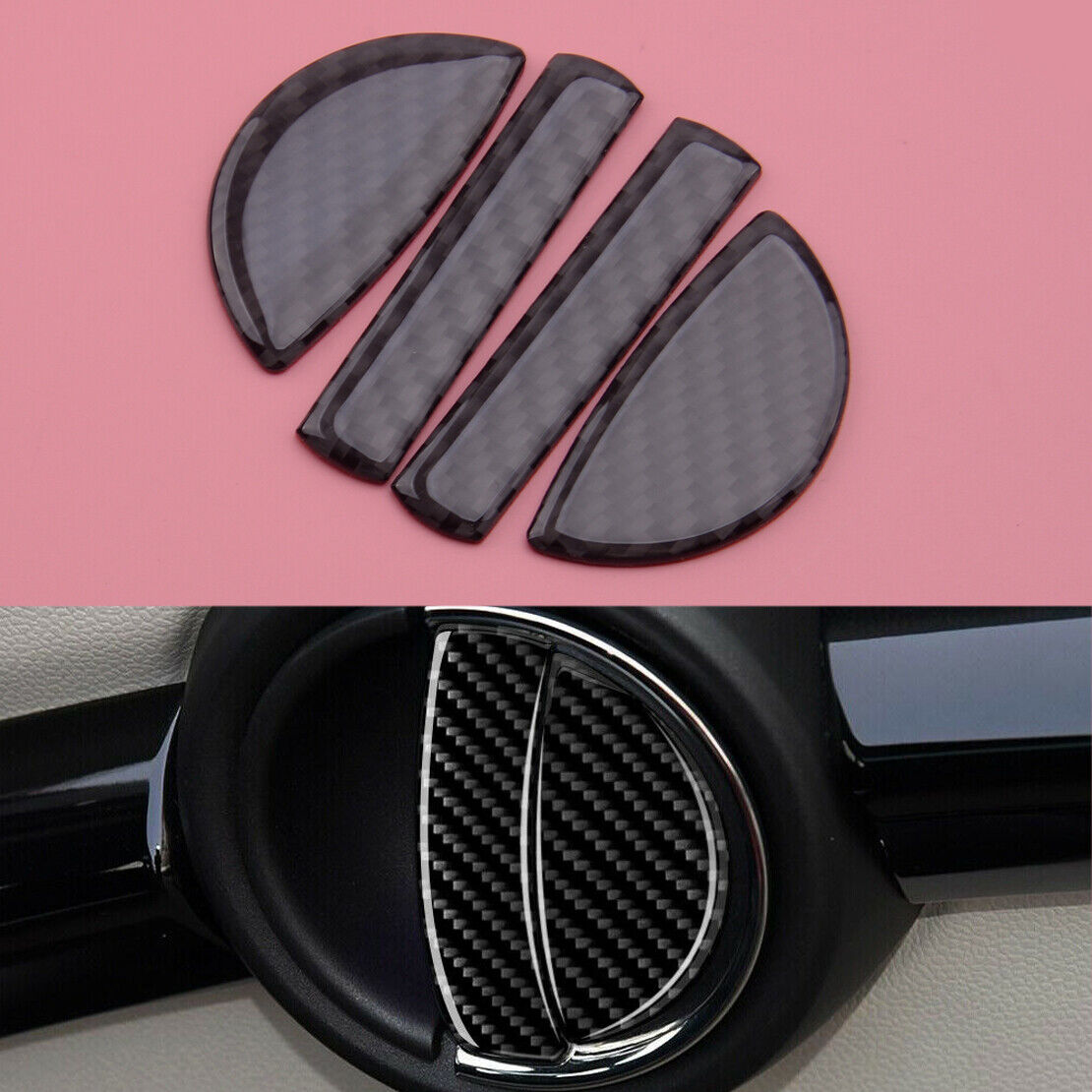 4x Car Interior Carbon Fiber Door Handle Cover Fit for Mini Cooper F55 F54 F60