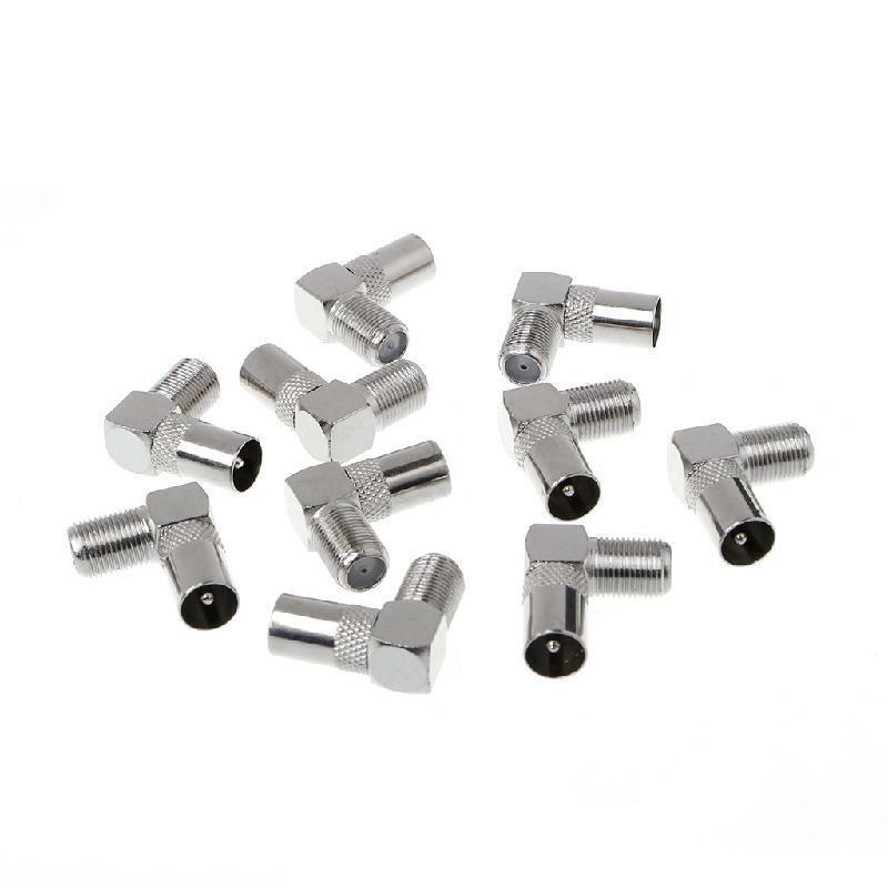 10 Pcs Right Angled Angle 90 degree F Connector Female to RF Coax Male Plug