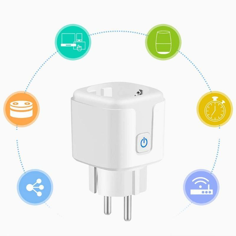 EU Tuya Smart Plug Adapter Wireless Remote Voice Control 16A Intelligent Socket