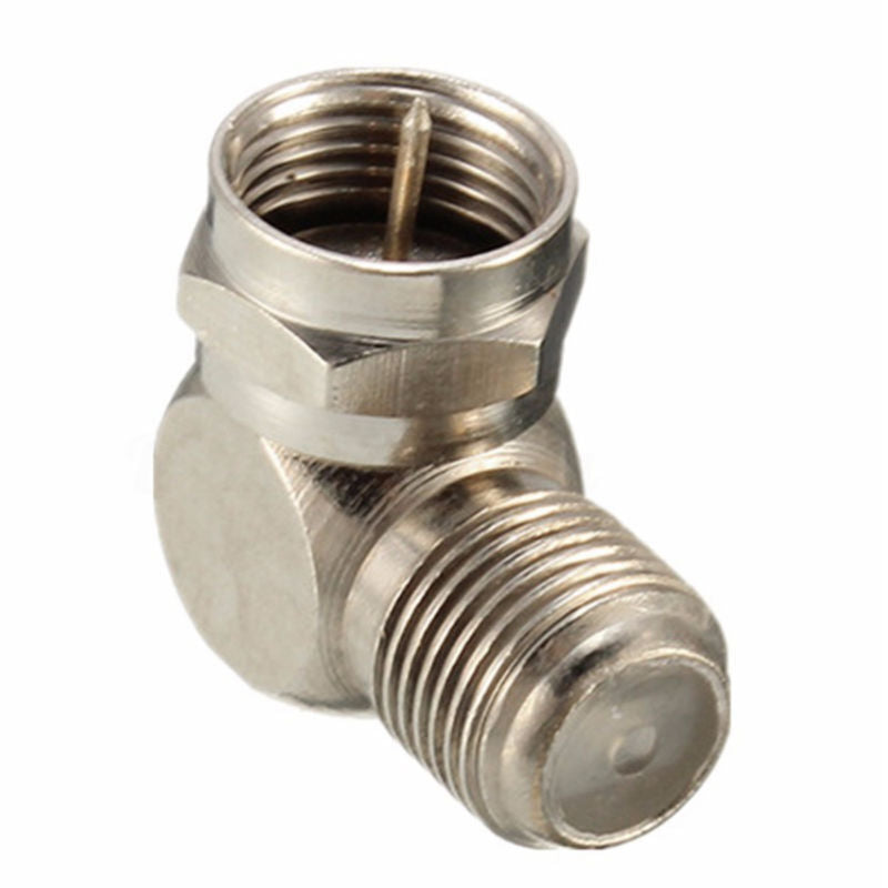 Male to Female Right Angle TV Antenna Cable Connector F-Type Adapter 90 degree