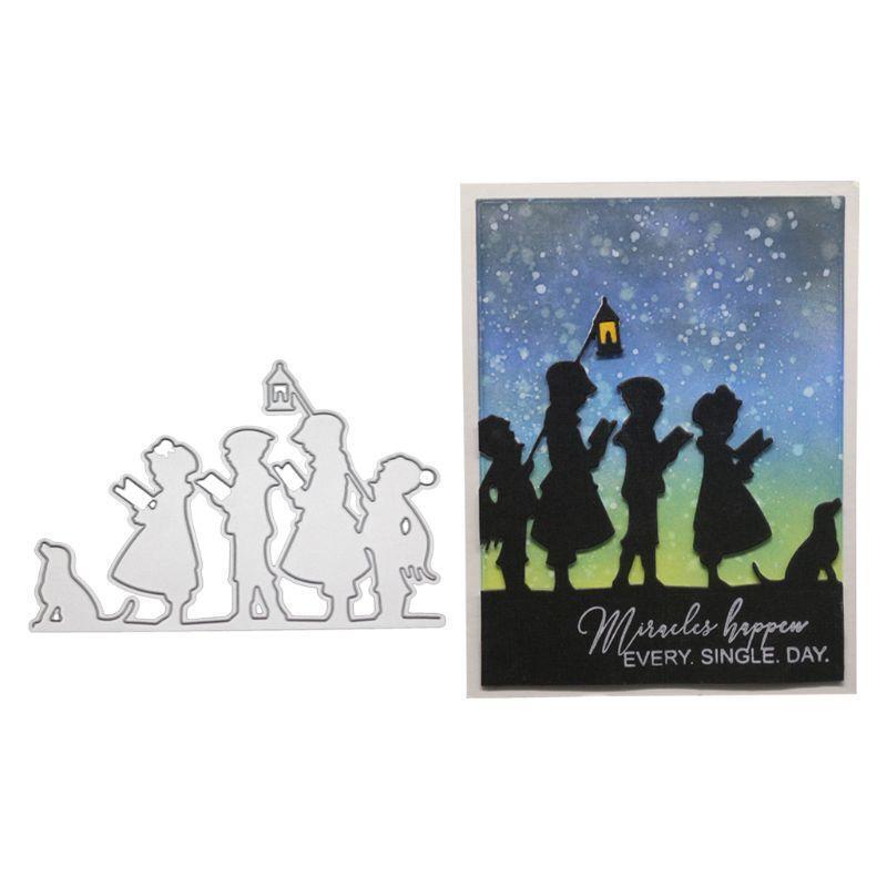 Children Reading Metal Cutting Dies Stencil Scrapbooking DIY Album Stamp Paper
