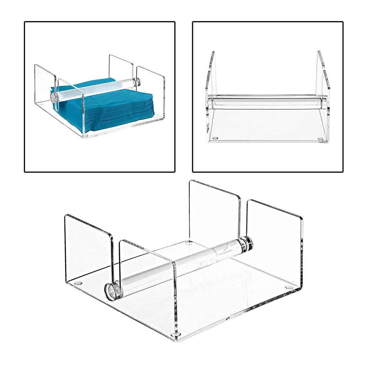 Acrylic Guest Towel Napkin Holder Square Clear for Countertops Hotel Party