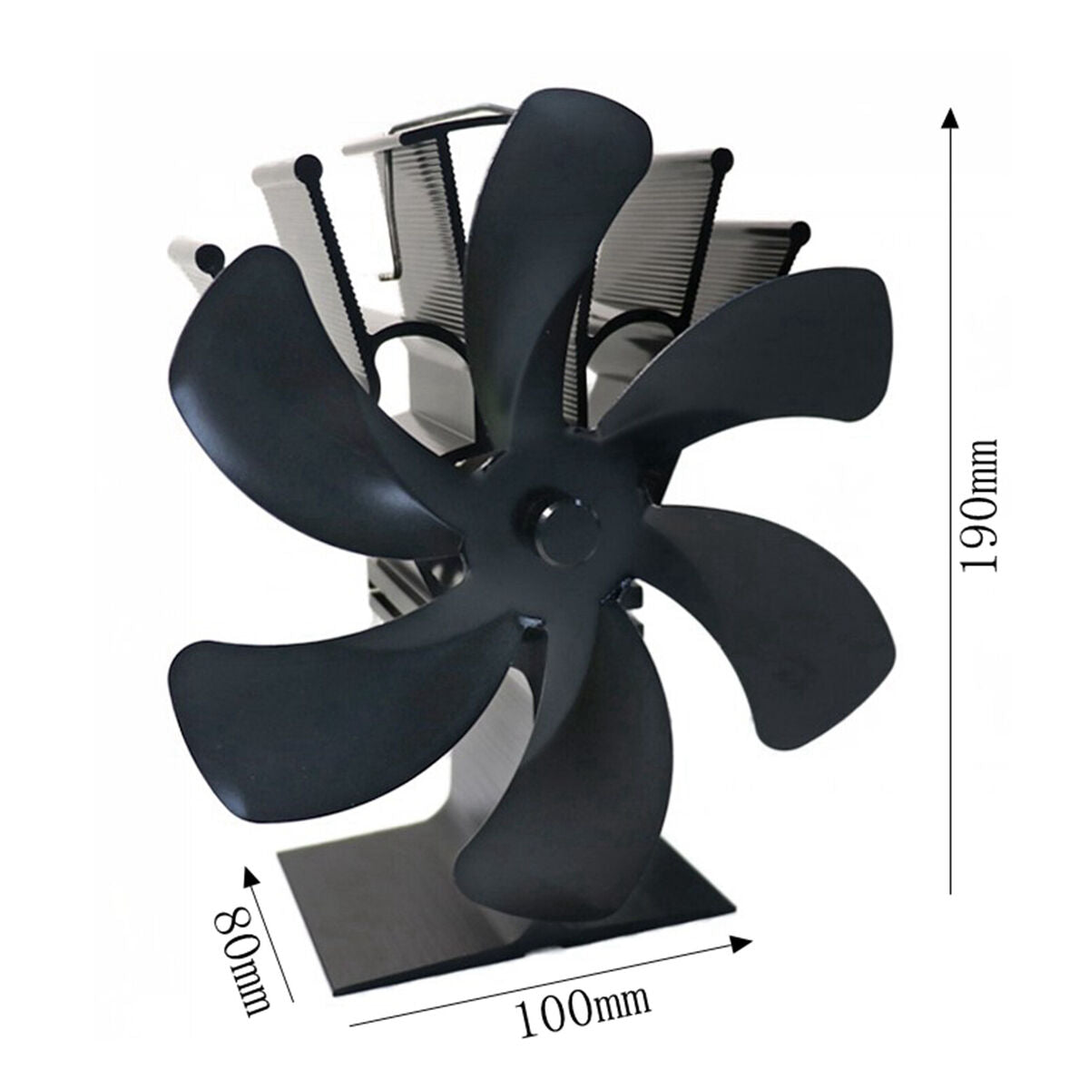 Fireplace Fan Heat Powered  Stove Eco 6-Blade  Motor with Temperature