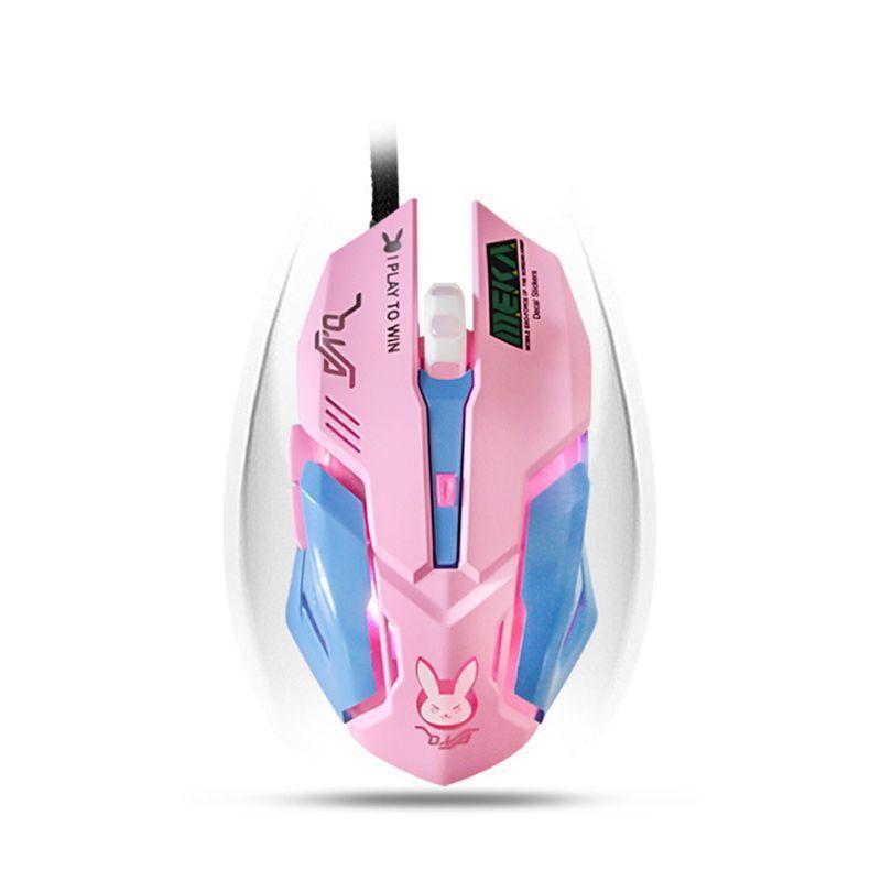 Pink 3200DPI Wired Ergonomic Optical USB Computer Mouse for PC Laptop Notebook