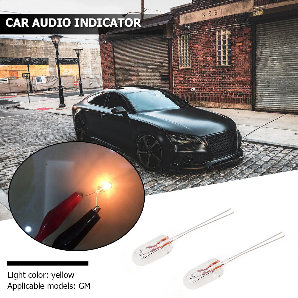 5pcs T5 14V Car Instrument Panel Audio Gear Indicator Light Bulbs Amber