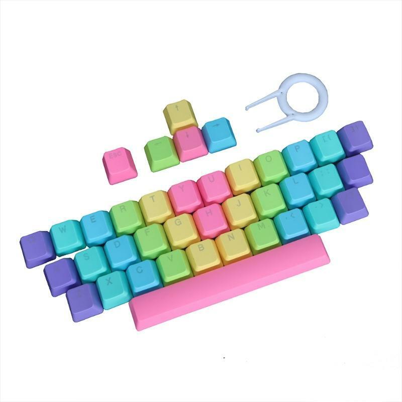 Rainbow Double Shot Keycap Set 39 keys PBT Mechanical Keycap for Mechanical Game