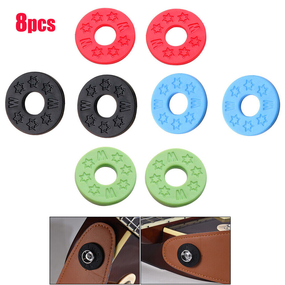 8pcs Rubber Guitars Strap Electric Guitars Bass Musical Instrument Parts