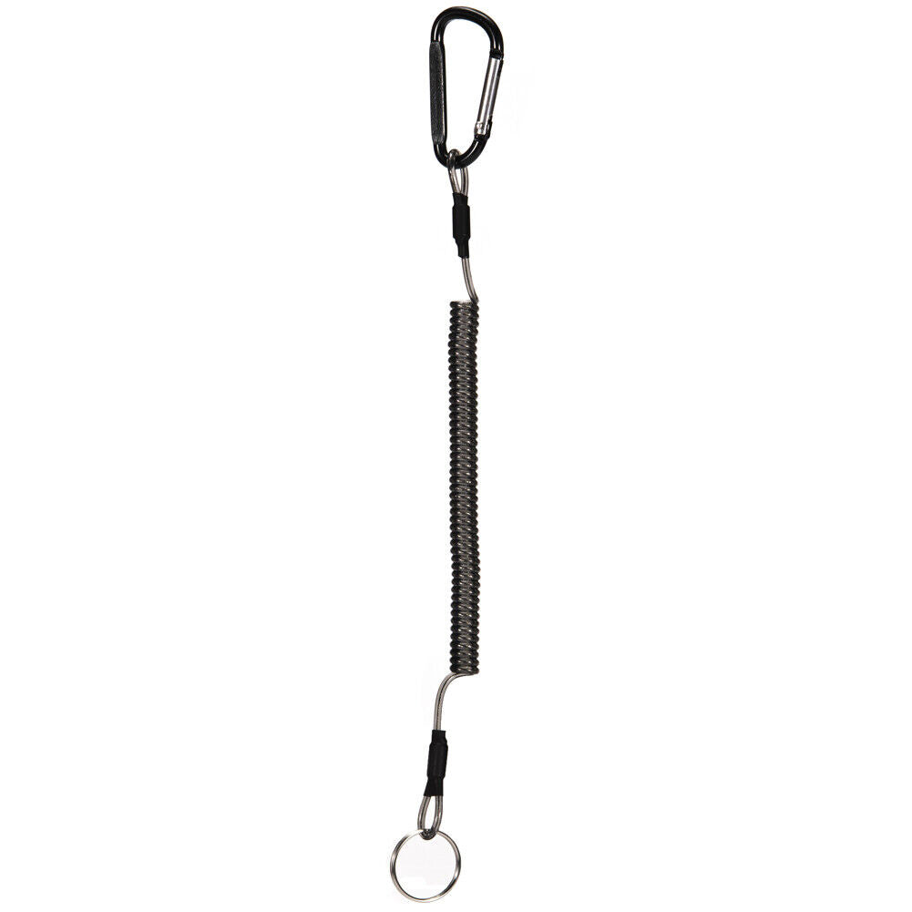 Steel Fishing Magnetic Release Carabiner Clip Holder with Coil Rope Lanyard