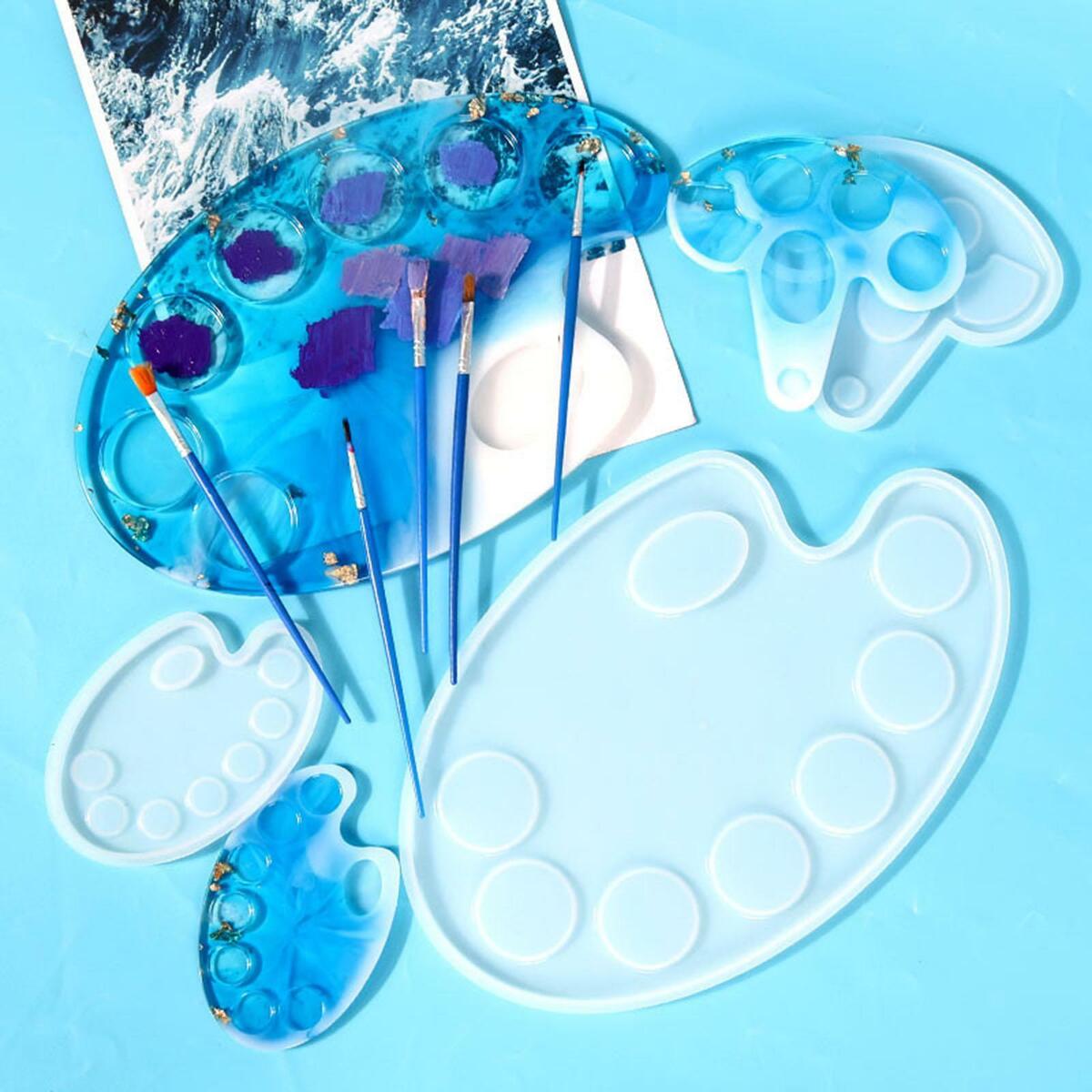 3 Pieces Palette Silicone Mold Paint Tray Moulds for Painting Home Decor