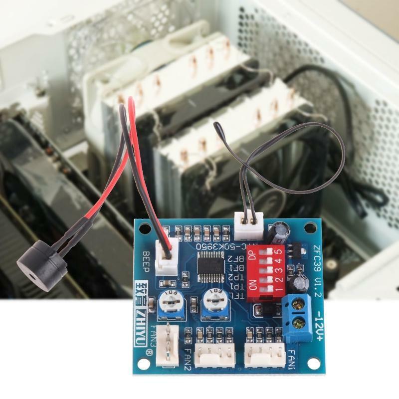 12V CPU Fan Temperature Control PWM Speed Controller Module Alarm Buzzer Sensor