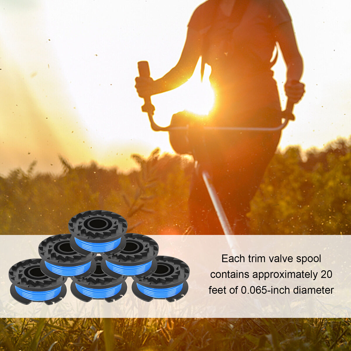 Line String Trimmer Spool 7pcs 0.065 inch Weed Eater Spool for Greenworks