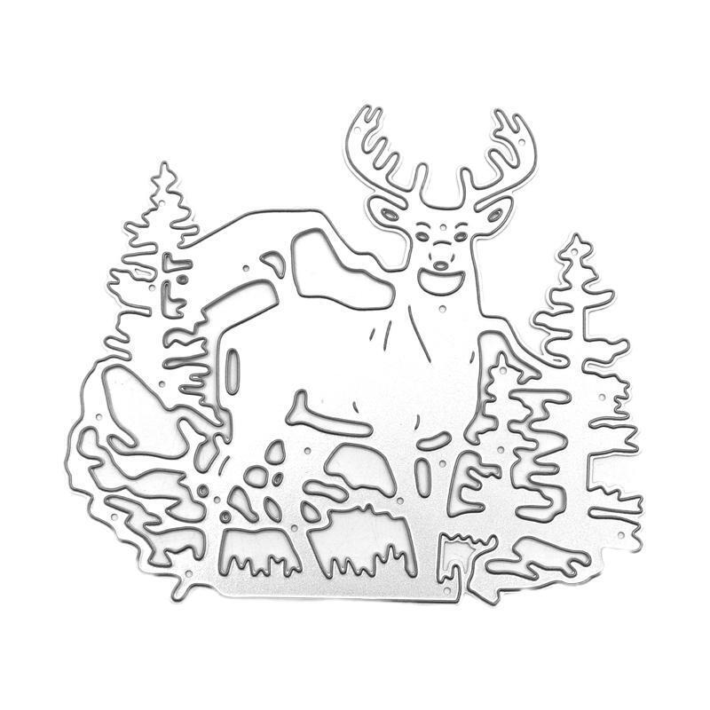 Christmas Tree Elk Metal Cutting Dies Stencil Scrapbooking DIY Album Stamp Paper