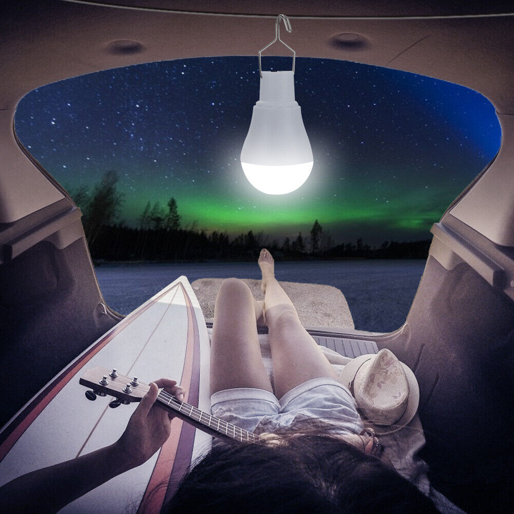 12LED Solar Bulb Hanging Lamp Outdoor Garden Camping Tent Light (B Hook)