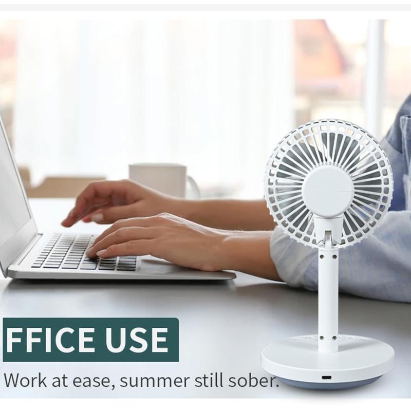 Mini Desk Fan Strong Airflow Quiet Portable Fan for Desktop Office 6 Speeds