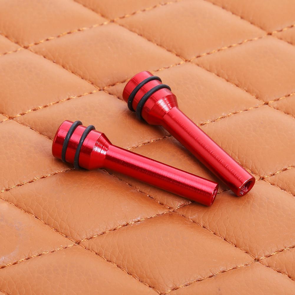 2pcs Universal Aluminum Interior Door Lock Knob Pins for Car Truck (Red)