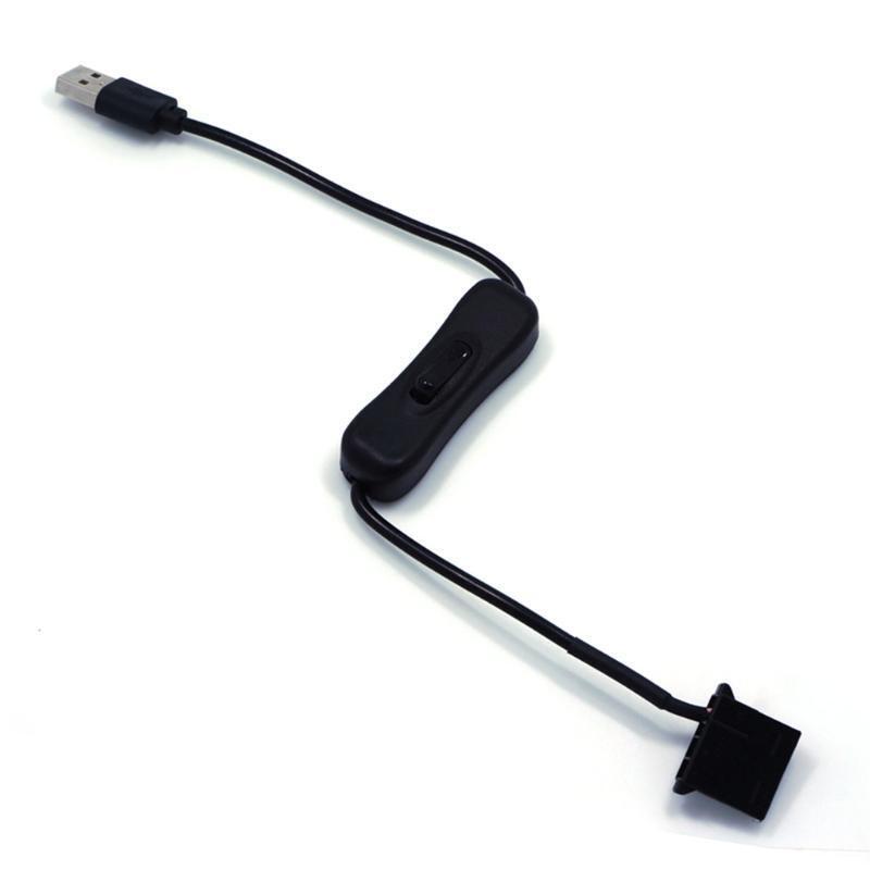 30cm USB to 3-Pin / 4-Pin PWM 5V Fan Power Adapter Cable with ON/Off Switch