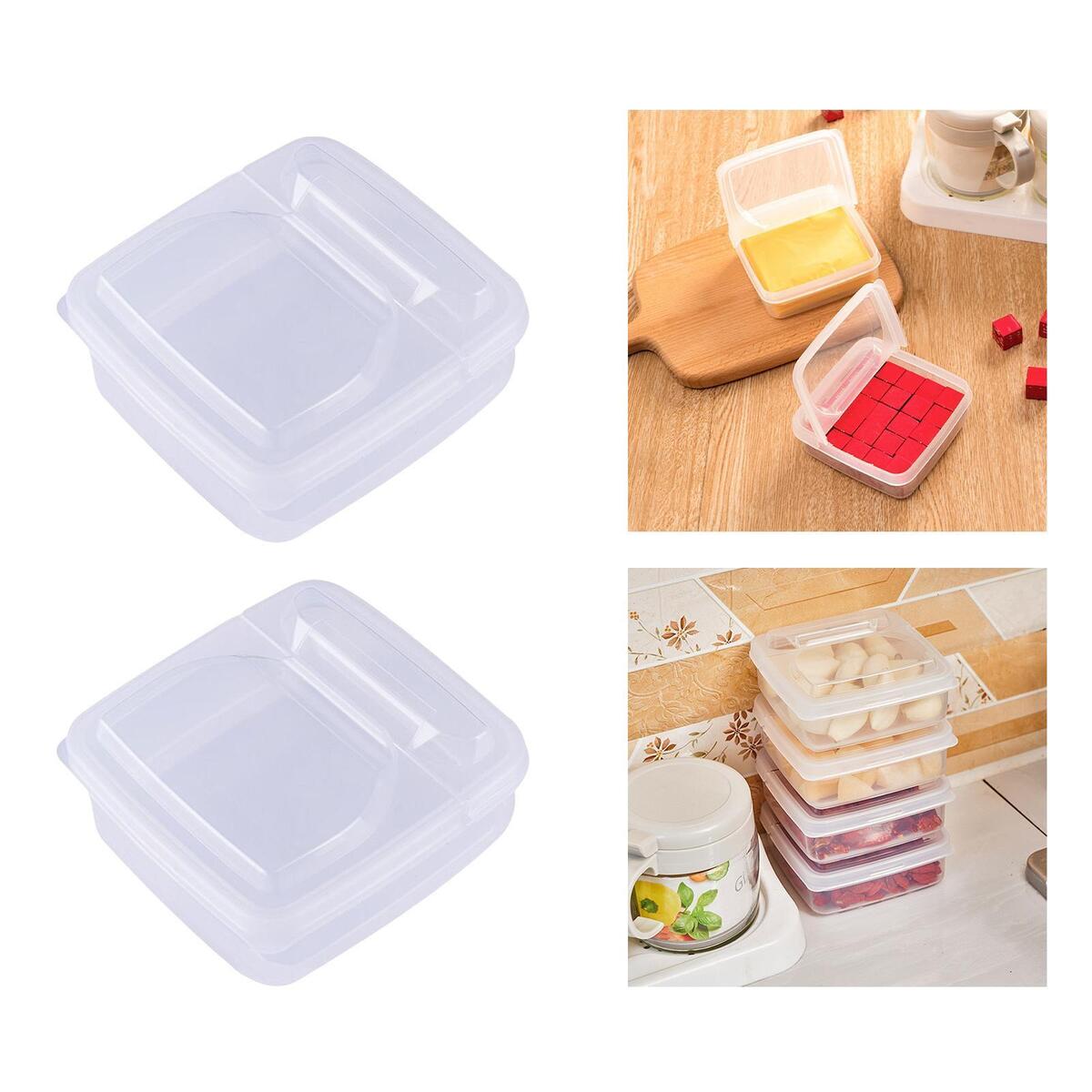 2Pcs Refrigerator Container Airtight Plastic Storage Containers Food