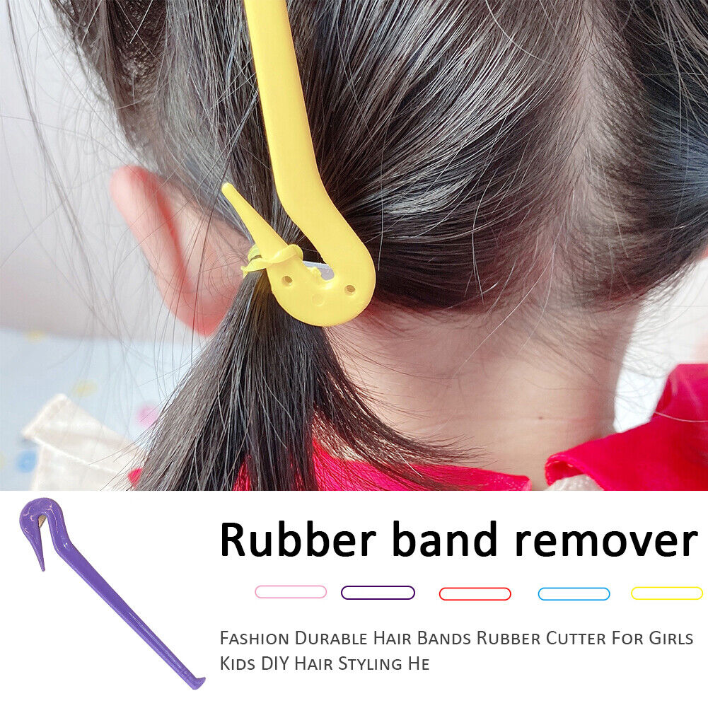 Hair Rubber Band Cutter Tool for Girls Painless Hair Ties Remover (Purple)