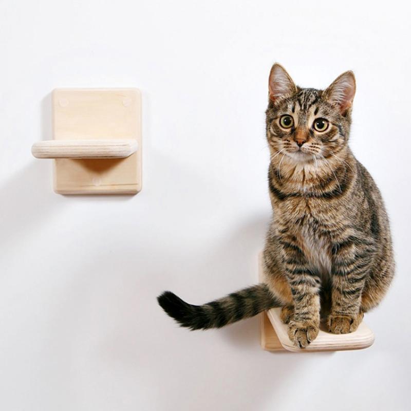 Interesting Cat Climbing Shelf Wooden Cat Stairway Gift for Pet Cats Breeder