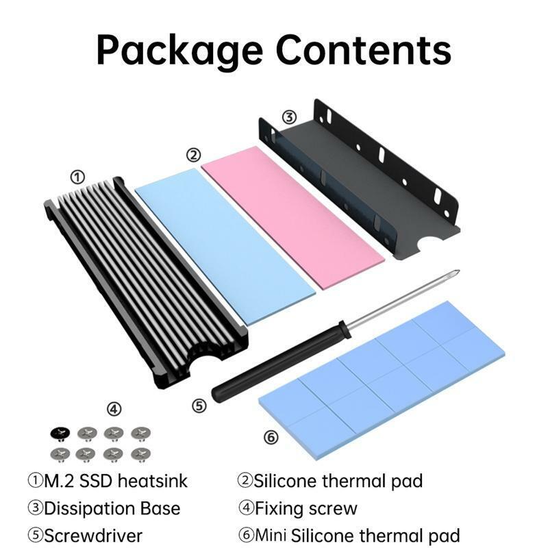 M.2 SSD Heatsink with 2 Layer Thermal Cooling Pads for M2 NVMe 2280 SSD Radiator