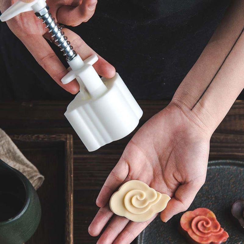Cookie Cutter Moon Cake Mould with Stamps Mid Autumn Festival DIY Decoration