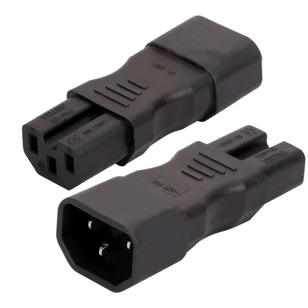 Power Supply, IEC 320 C14 Male to 320 C15 Female Converter Adapter