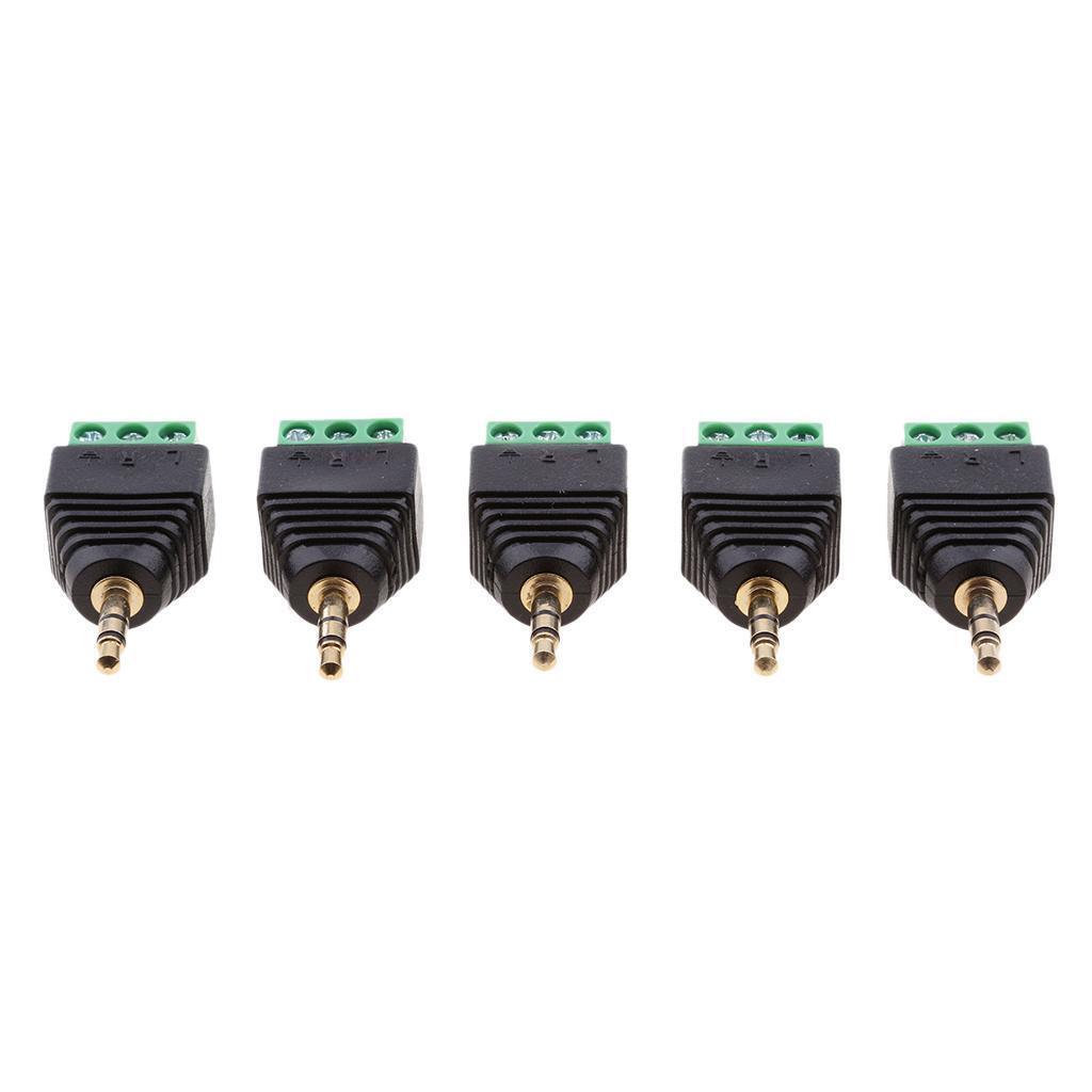 20 Packs 3.5mm 3 Pole Stereo Audio Vedio Male to 3 Screw Terminal