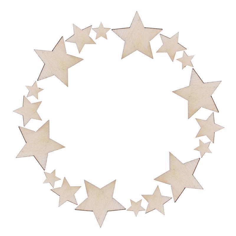100pcs Wooden Mixed Wood Mini Stars Craft Scrapbooking Wedding Table Decor DIY