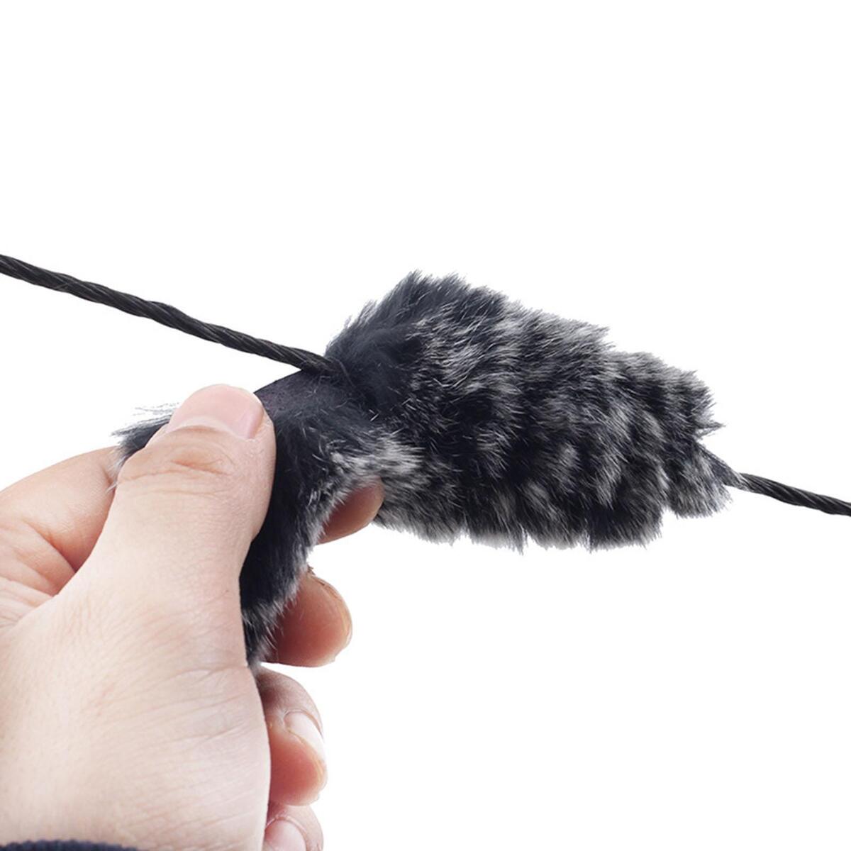 2 Pcs Archery Bow String Silencer Simulation Rabbit Fur Durable for Shooting
