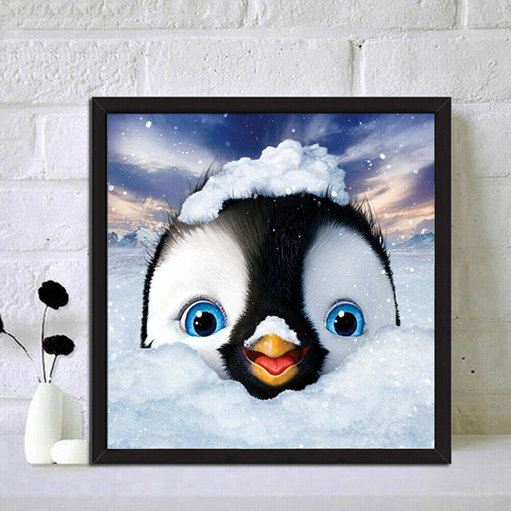 5D DIY Full Drill Diamond Painting Snow Penguin Cross Stitch Embroidery