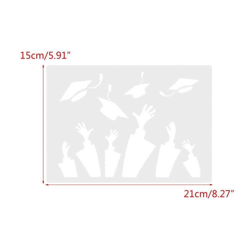 Graduation Painting Template Set Hollow PET Stencils Letters Numbers DIY Wall