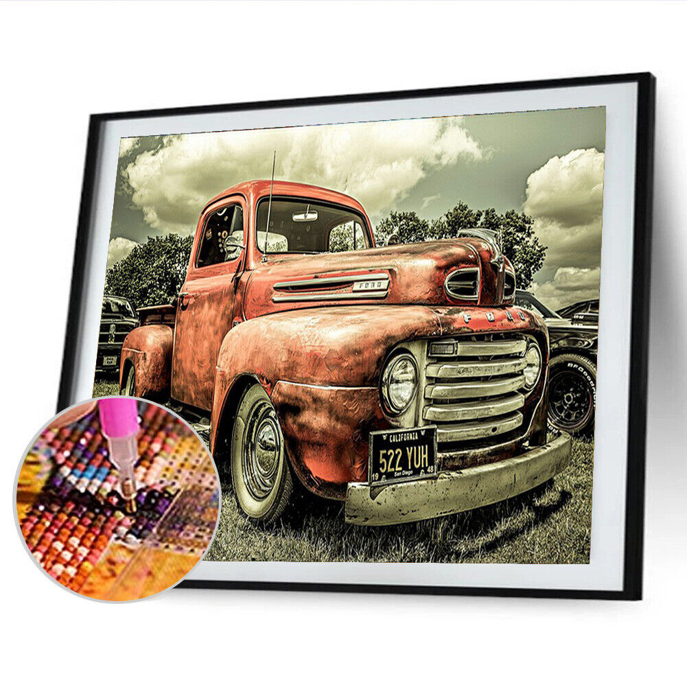5D Diamond Painting Classic Car Full Round Drill Wall Rhinestone DIY Arts
