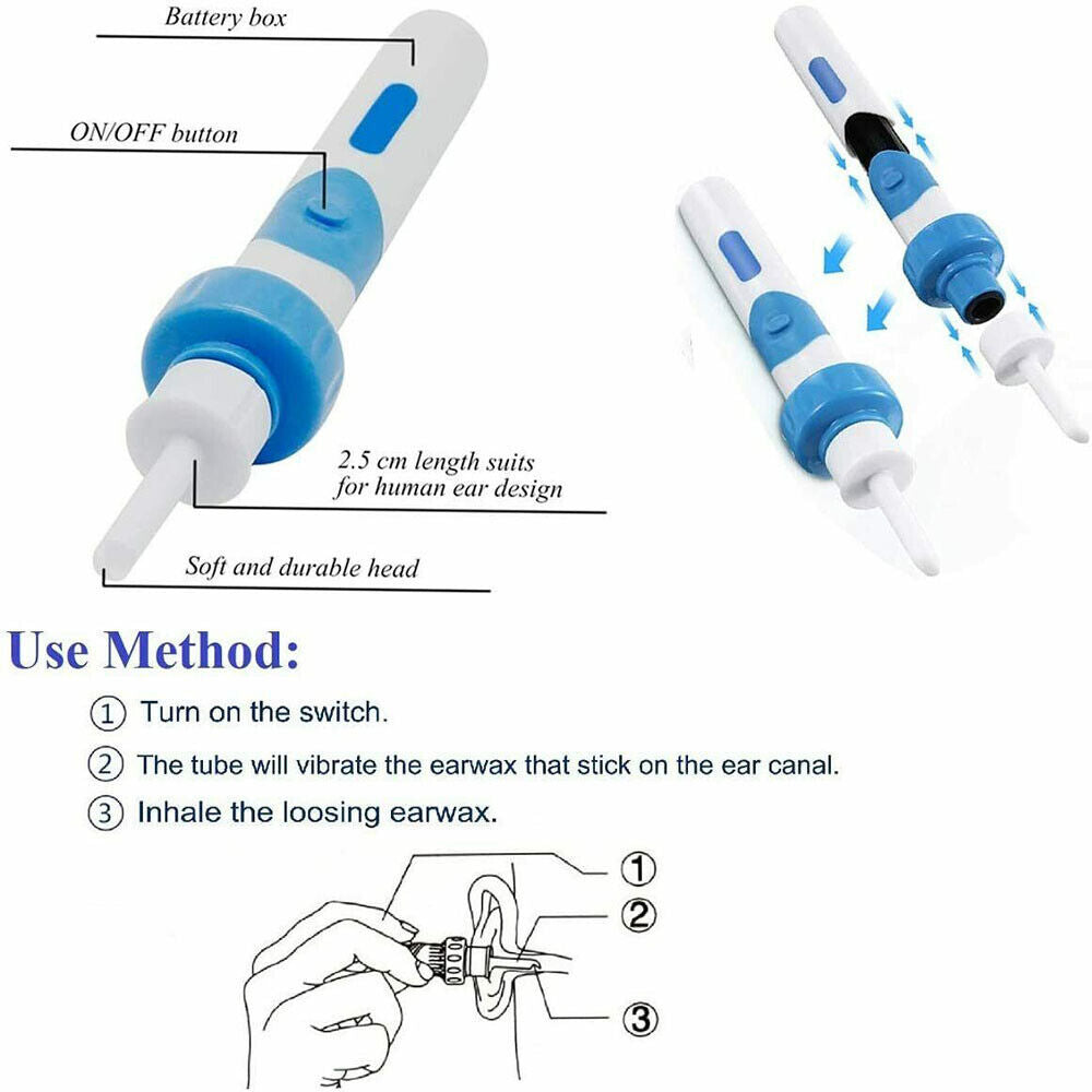 Electric Ear Cleaner Wax Remover Dirt Fluid Removal Device Earwax Cleaning Tool