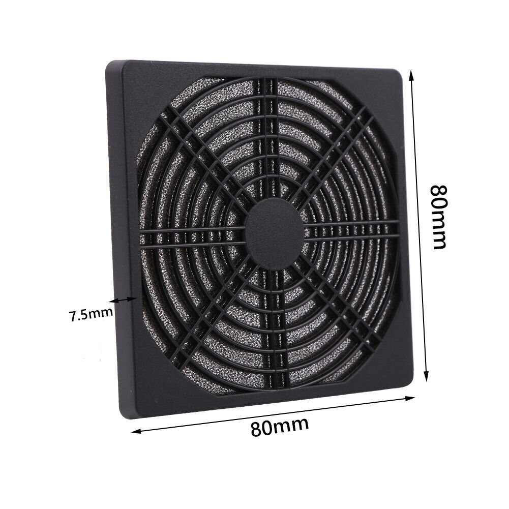 5pcs 80mm PC Computer Case Fan Dust Filter Screen Plastic Dustproof Grills