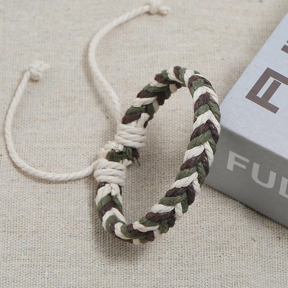 DIY Handmade Weave Rope Bracelet Colorful Ethnic Bangles Jewelry (Style 4)
