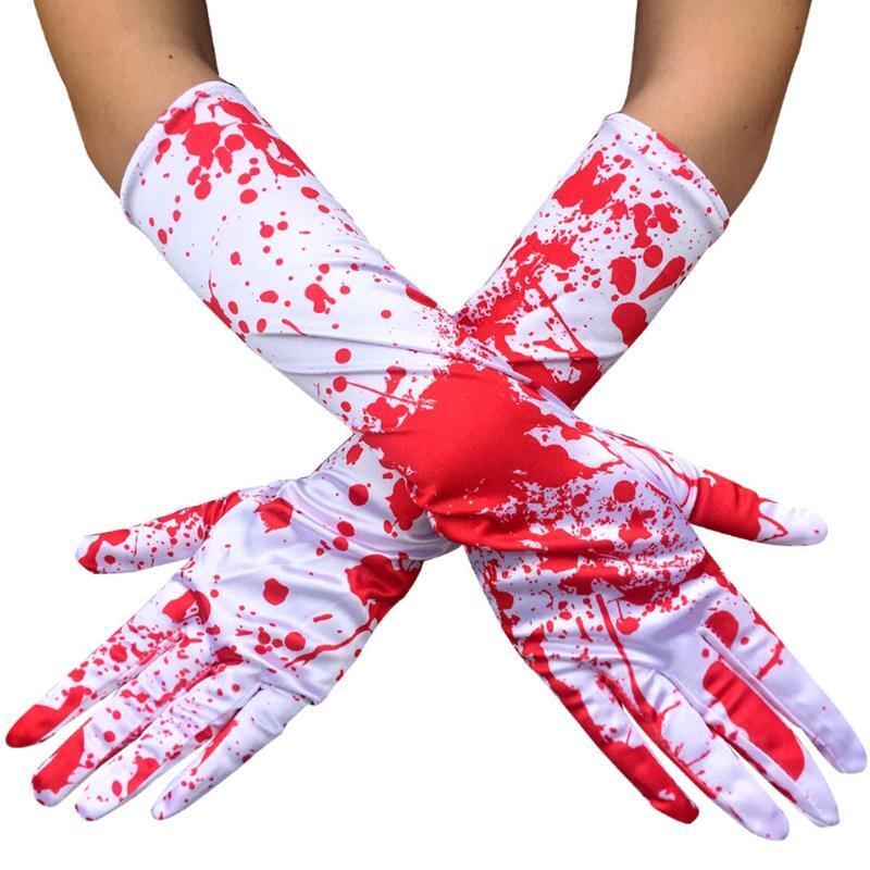 Bloody Gloves Long Halloween Fancy Dress Costume Nurse Zombie Dress Up Costumes