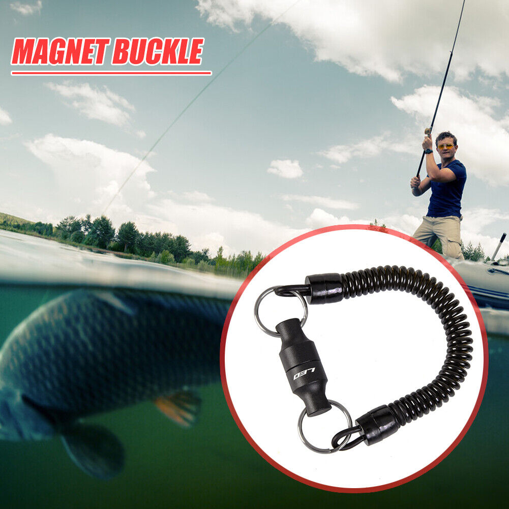 Fly Fishing Magnetic Net Release Landing Net Holder Keeper with Lanyard