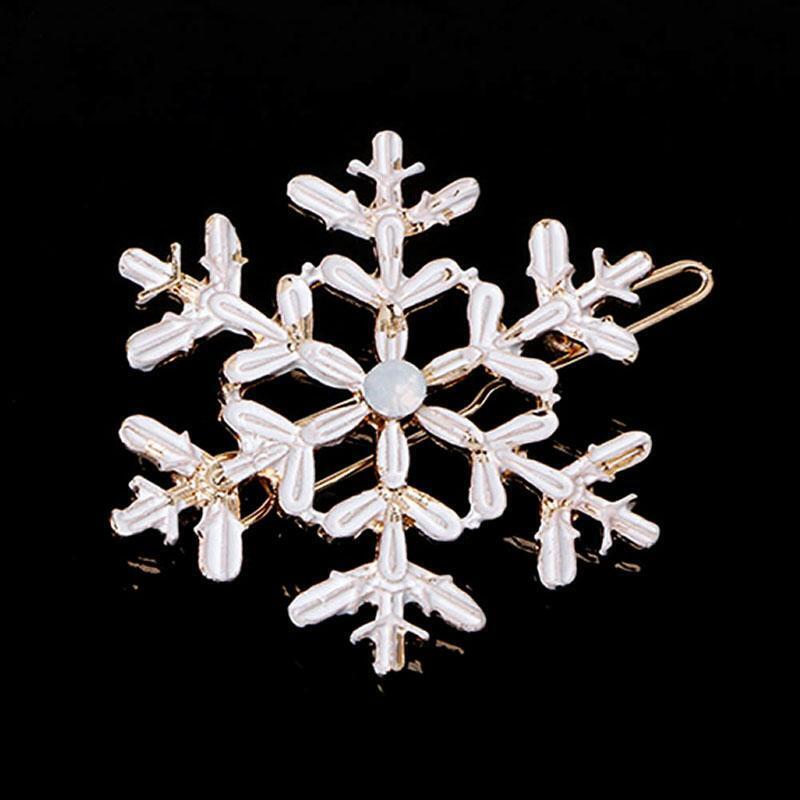 New 2Pc Snowflake Women's Crystal Rhinestone Hair Pin Clips Barrette Hairpins