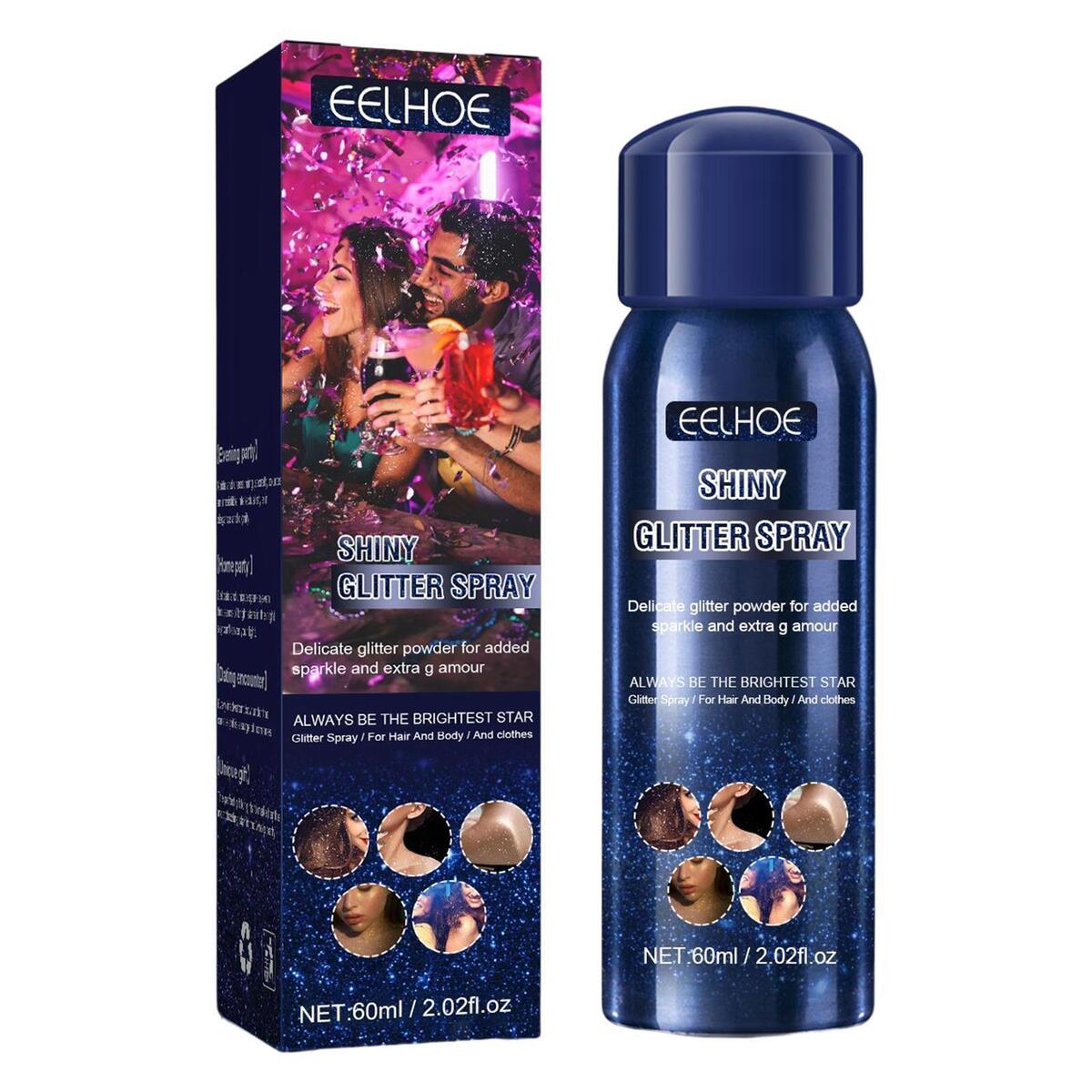Body Glitter Spray Face Highlighter 60ml Sparkly Glow for Home Party Dating