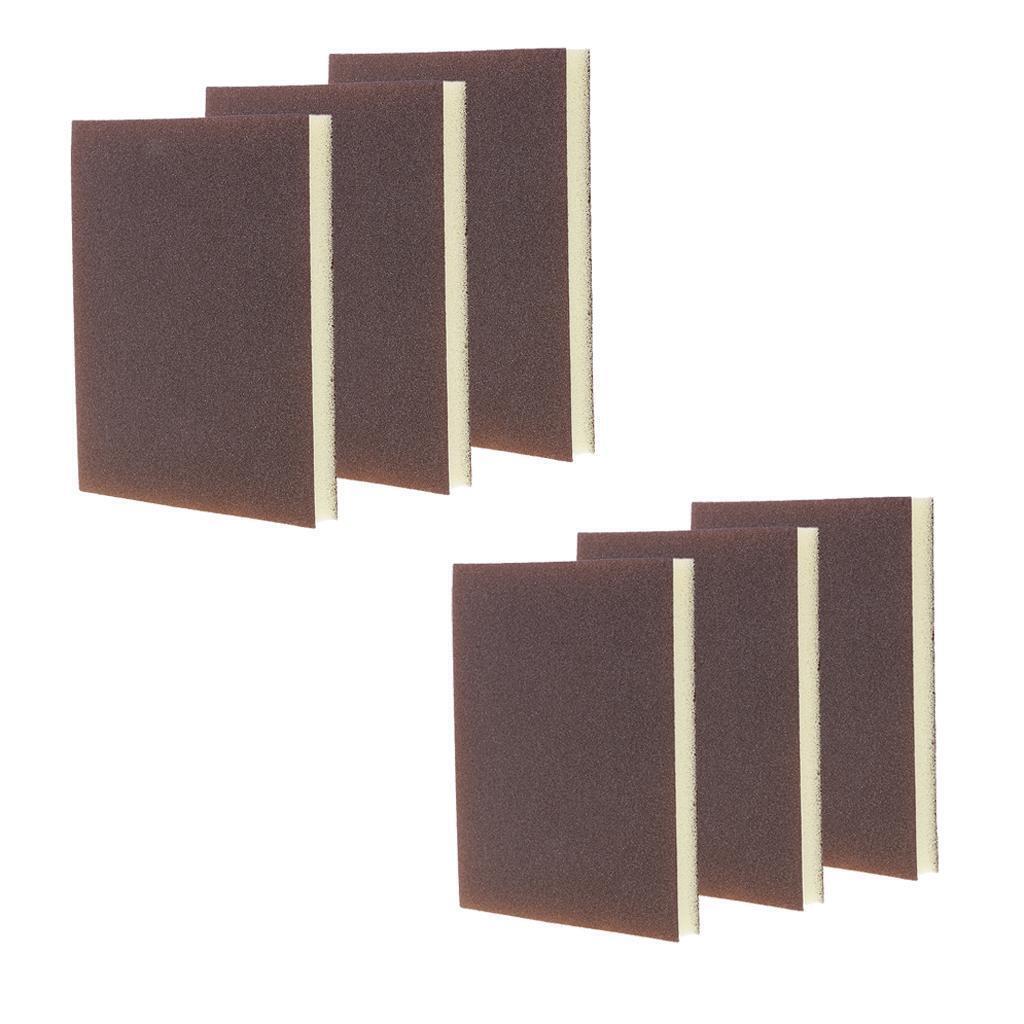 6 Pieces Sanding Sponge Block Set Double Sided Abrasive Pads