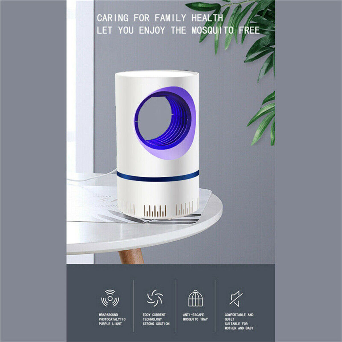 Mosquito Killer Lamp Insect Catcher USB Electric LED Light Fly Bug Zapper Trap