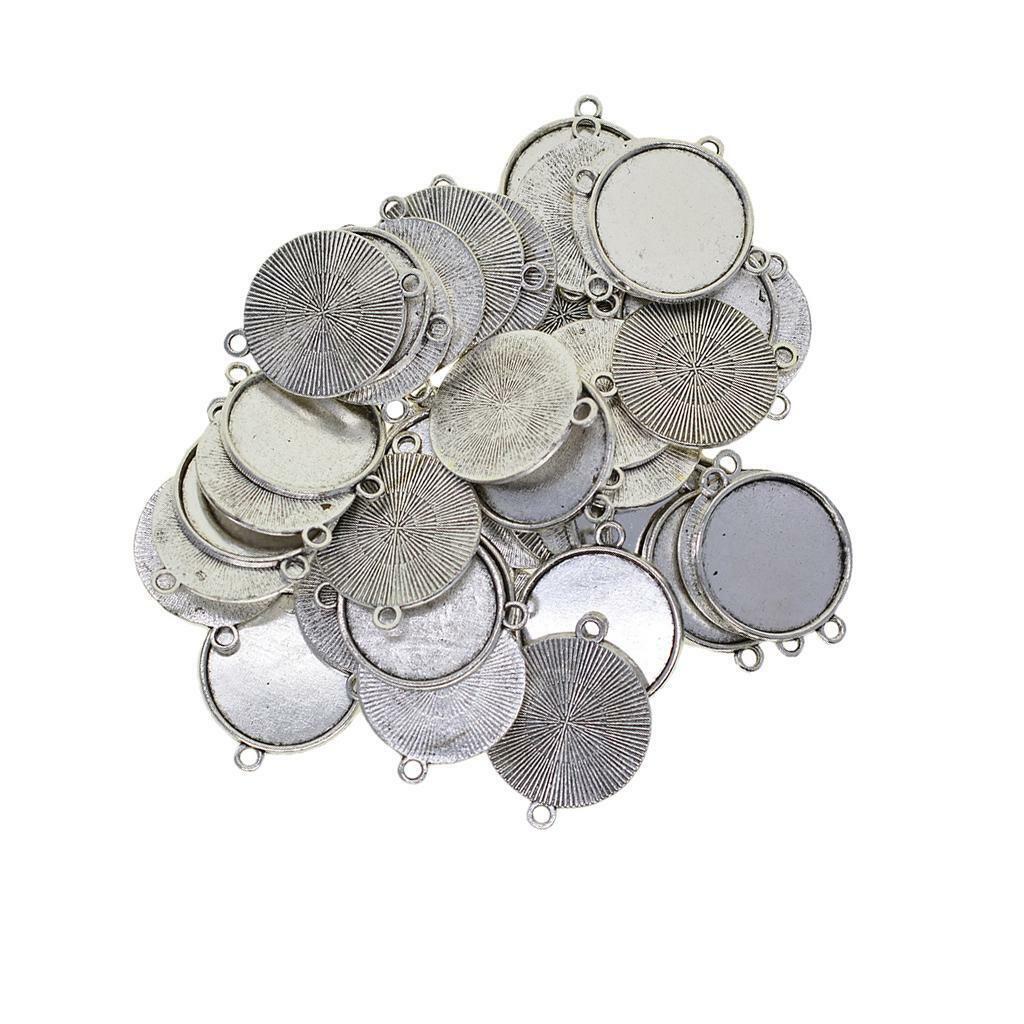 100 Pieces Blank Plain Bezel Fit 18mm 20mm Cabochon Trays Pendant Crafting