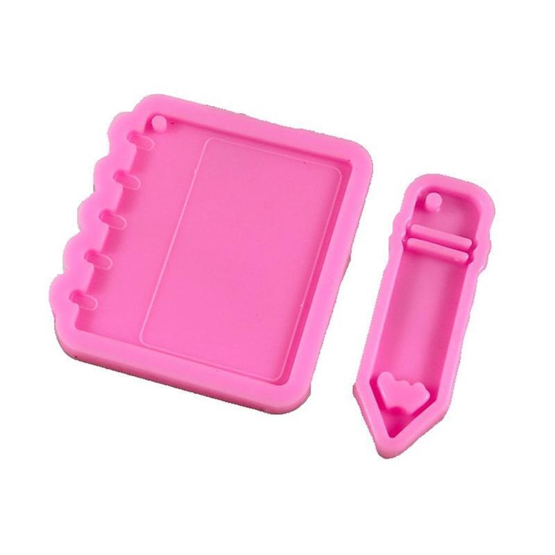 Pencil Notebook Shape Silicone Molds Jewelry Making Keychain Polymer Clay Mold