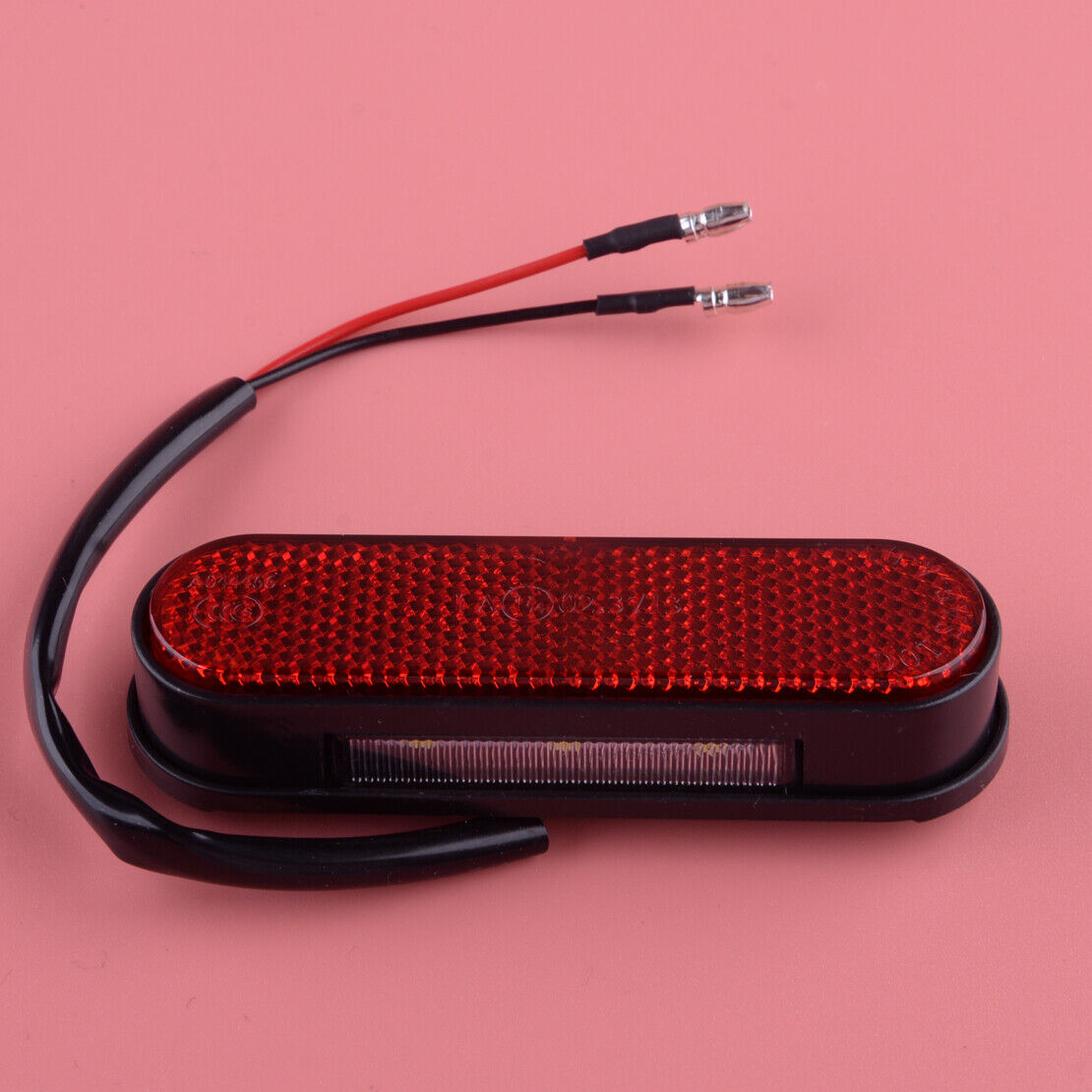 Motorcycle 3 LED Number License Plate Light + Red Reflector