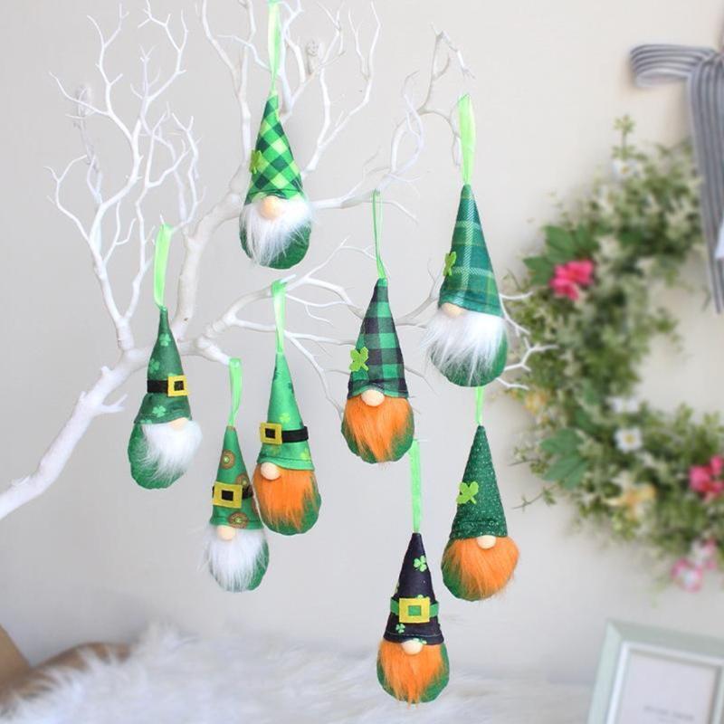 8pcs Patrick's Day Gnome Decor Green Irish Leprechaun Scandinavian Tomte Hanging