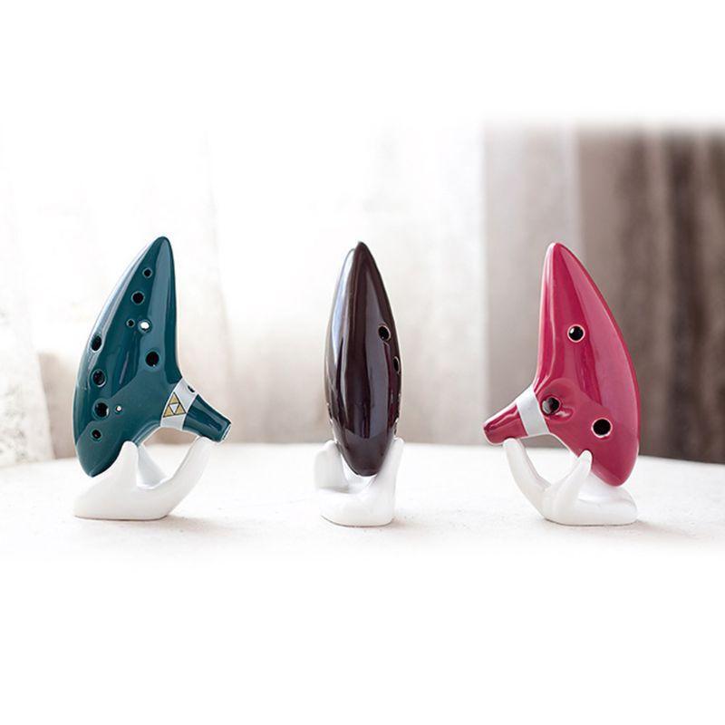 White Ceramic Ocarina Display Hand Stand Ocarina Ceramic Base Hand Finger Holder