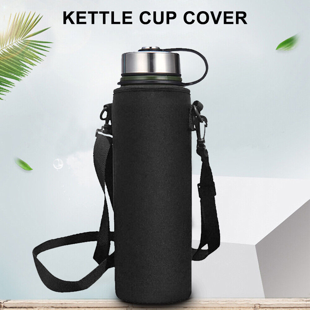 Water Bottle Carrier Cover Bag Shoulder Strap Kettle Pouch Holder (610ml)